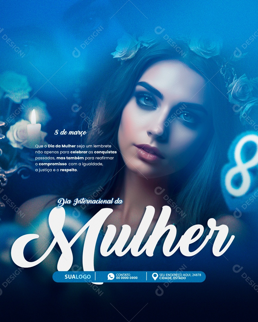 Dia Internacional das Mulheres 8 de Março Social Media PSD Editável