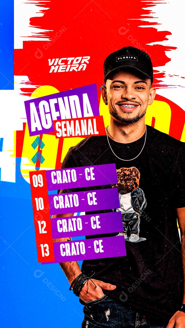 Flyer Story Agenda Semanal Victor Meira Social Media PSD Editável