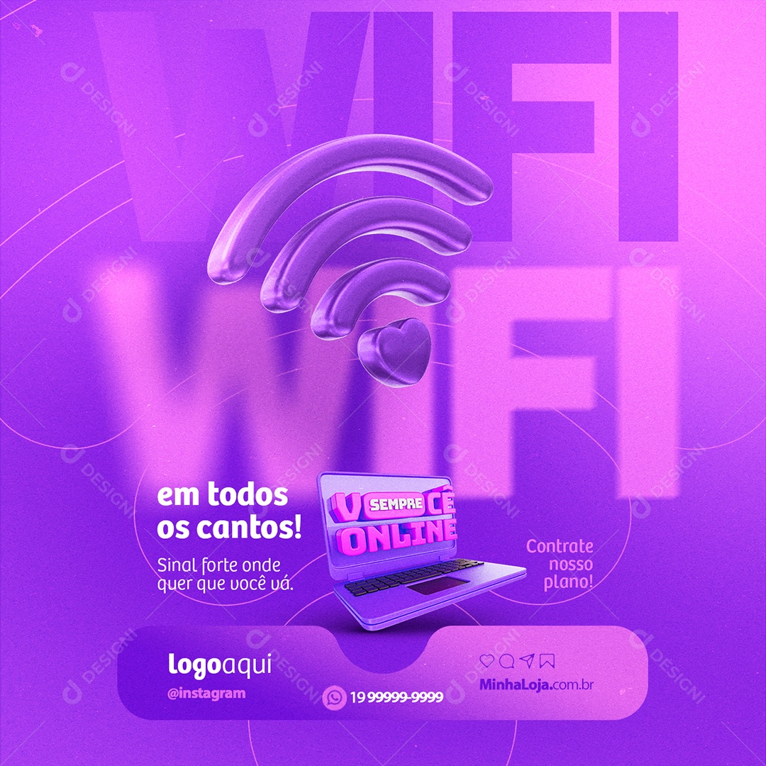 Você Sempre Online em Todos os Cantos Contrate nosso Plano Social Media PSD Editável