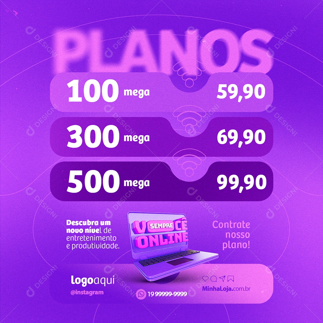 Você Sempre Online Planos Contrate nosso Plano Social Media PSD Editável