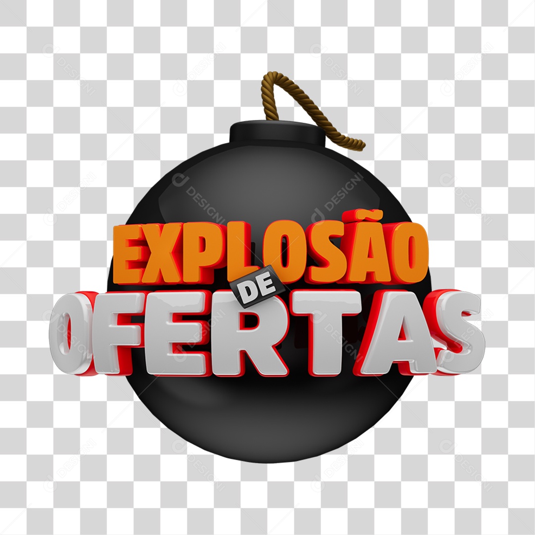 Selo 3D Explosão de Ofertas PNG