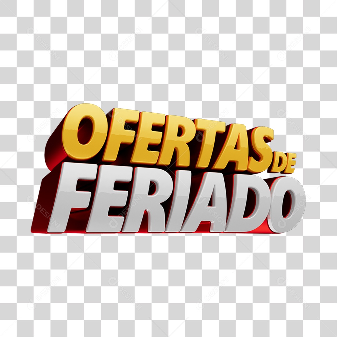 Selo 3D Ofertas de Feriado Texto 3D PNG Transparente