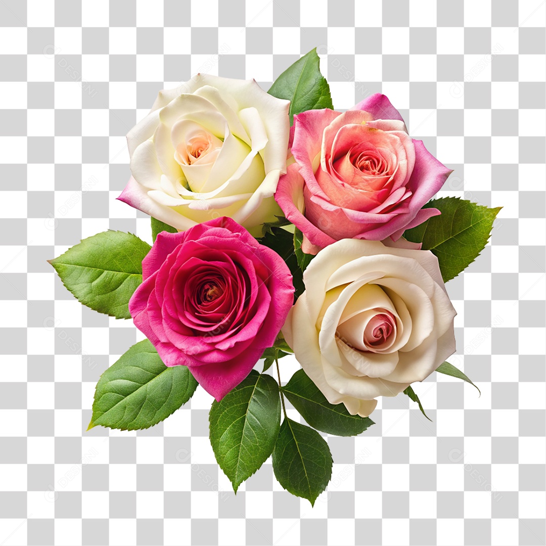 Rosas Coloridas de Espinho PNG Transparente