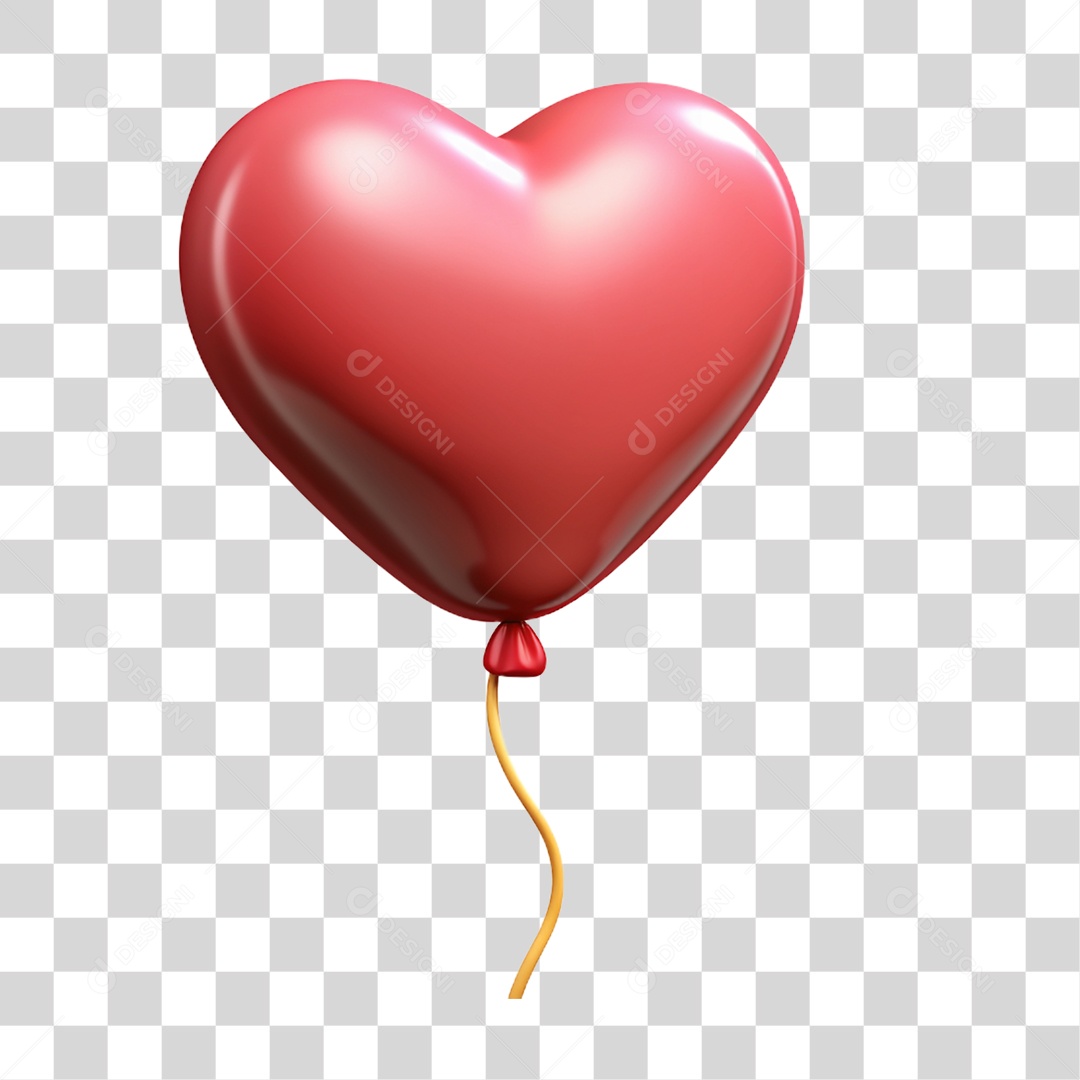 Balão Coloridos em Forma de Coração PNG Transparente