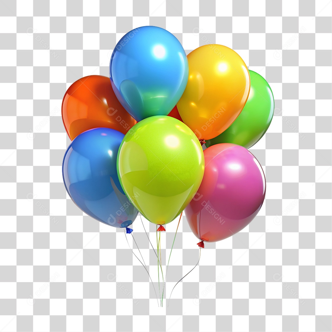 Balões de Ar Coloridos PNG Transparente