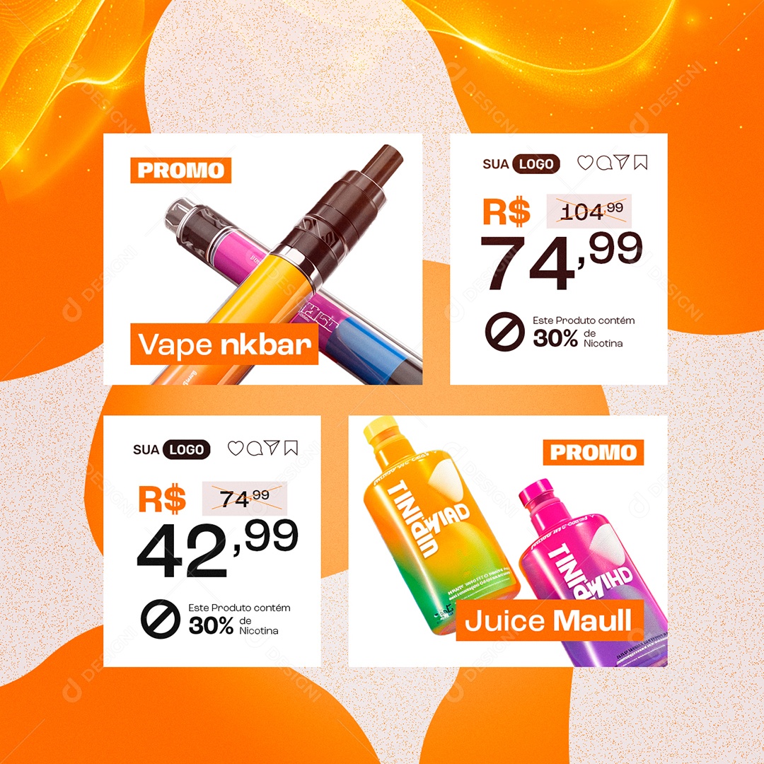 Vapes Promo Vape nkbar Promo Juice Maull Social Media PSD Editável