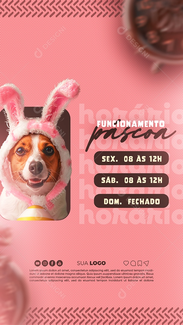 Story Horário de Funcionamento Social Media PSD Editável