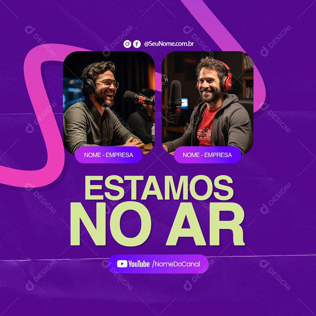 Podcast Estamos no Ar Empresa Social Media PSD Editável