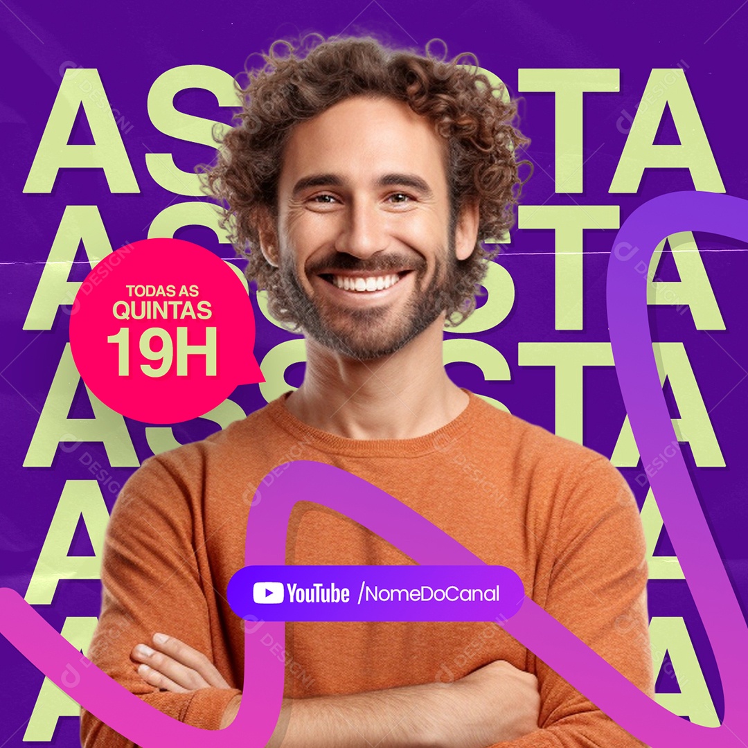 Podcast Assista Todas as Quintas Social Media PSD Editável