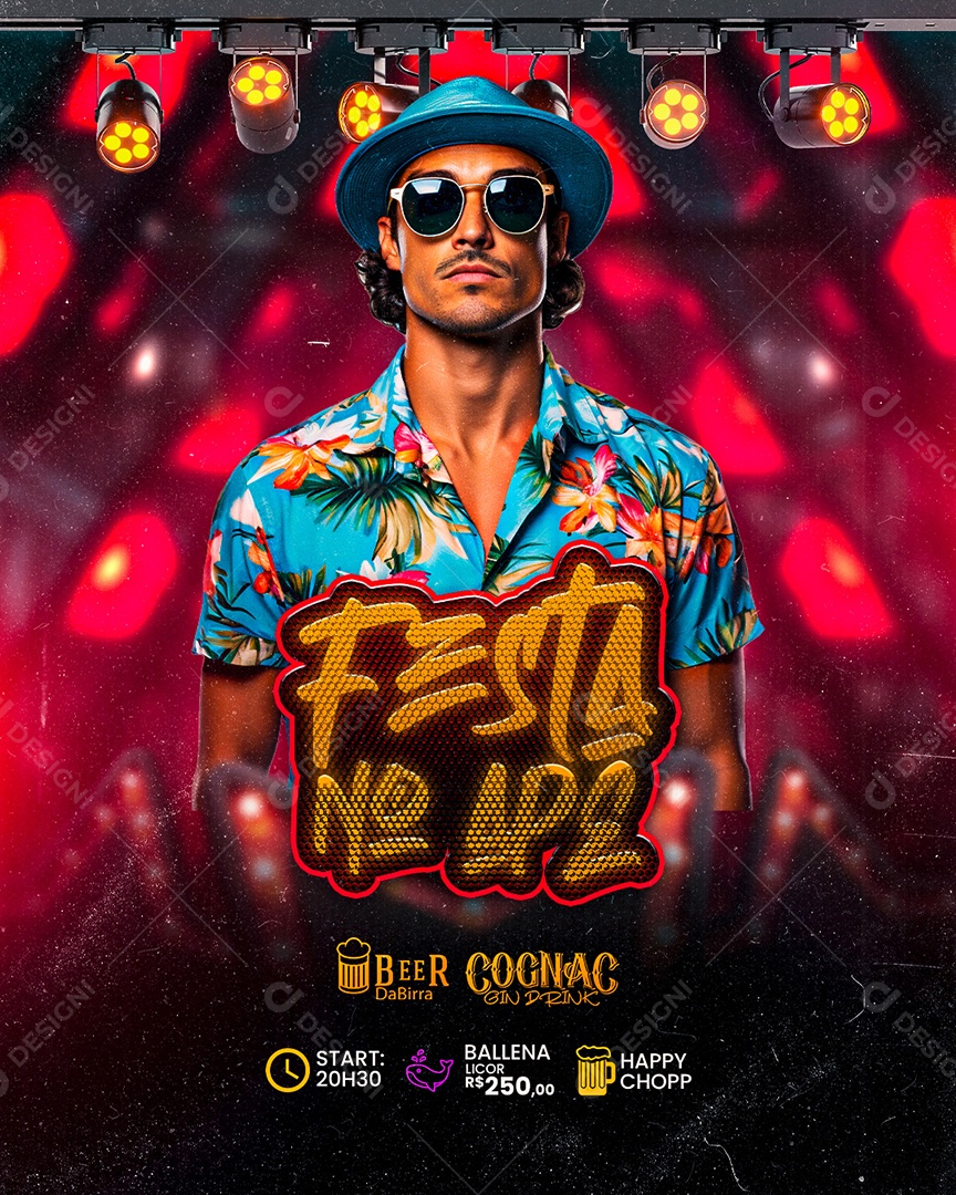 Flyer Festa no Ape Show Social Media PSD Editável