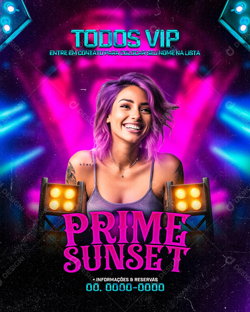 Flyer Prime Sunset Todos Vip Social Media PSD Editável