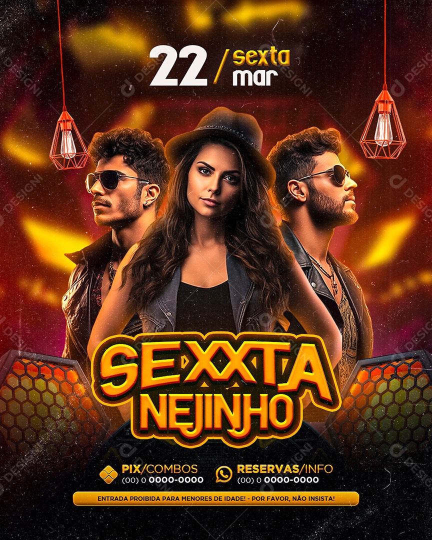 Flyer Sexxta Nejinho show Social Media PSD Editável