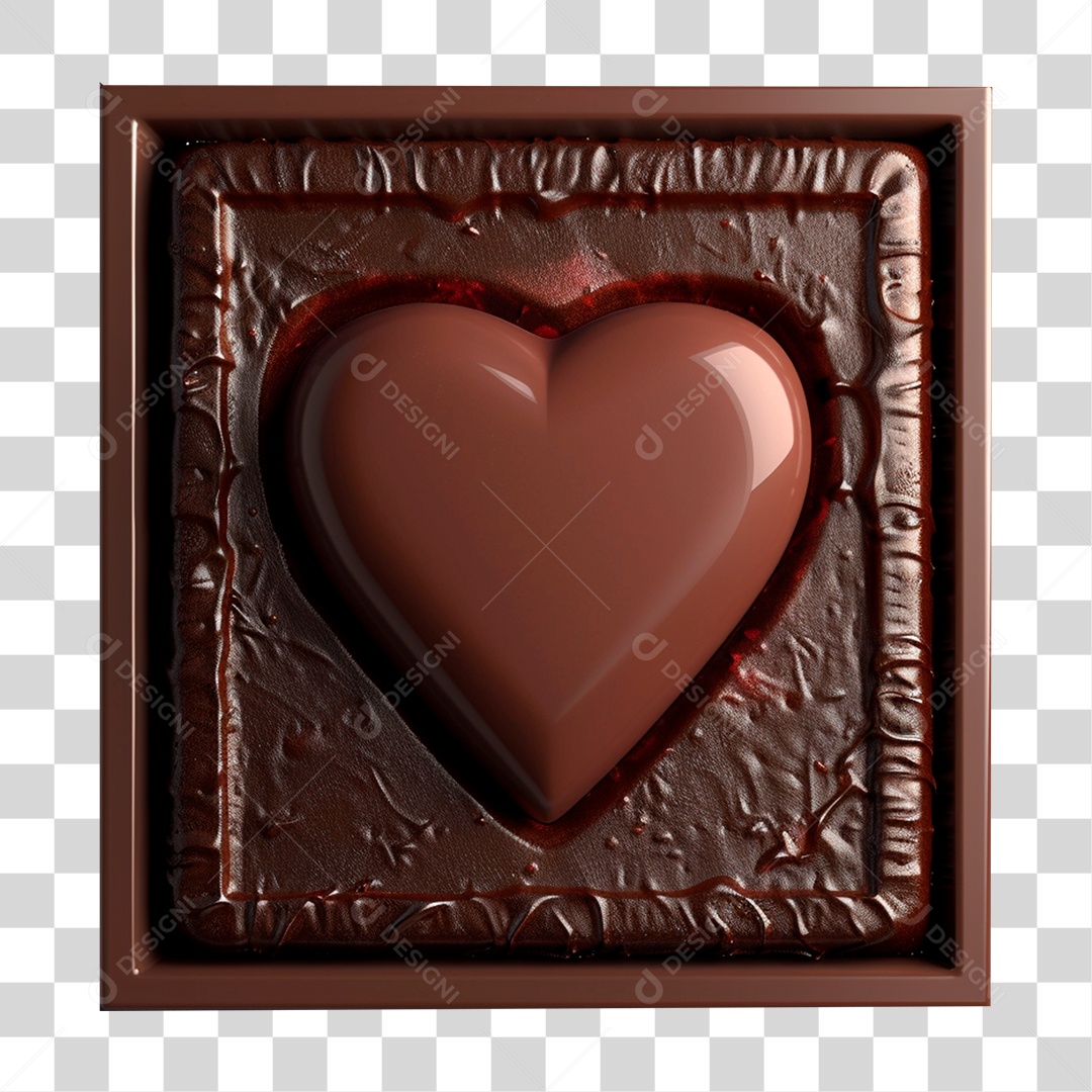 Coração de Chocolate Formas Modelos PNG Transparente