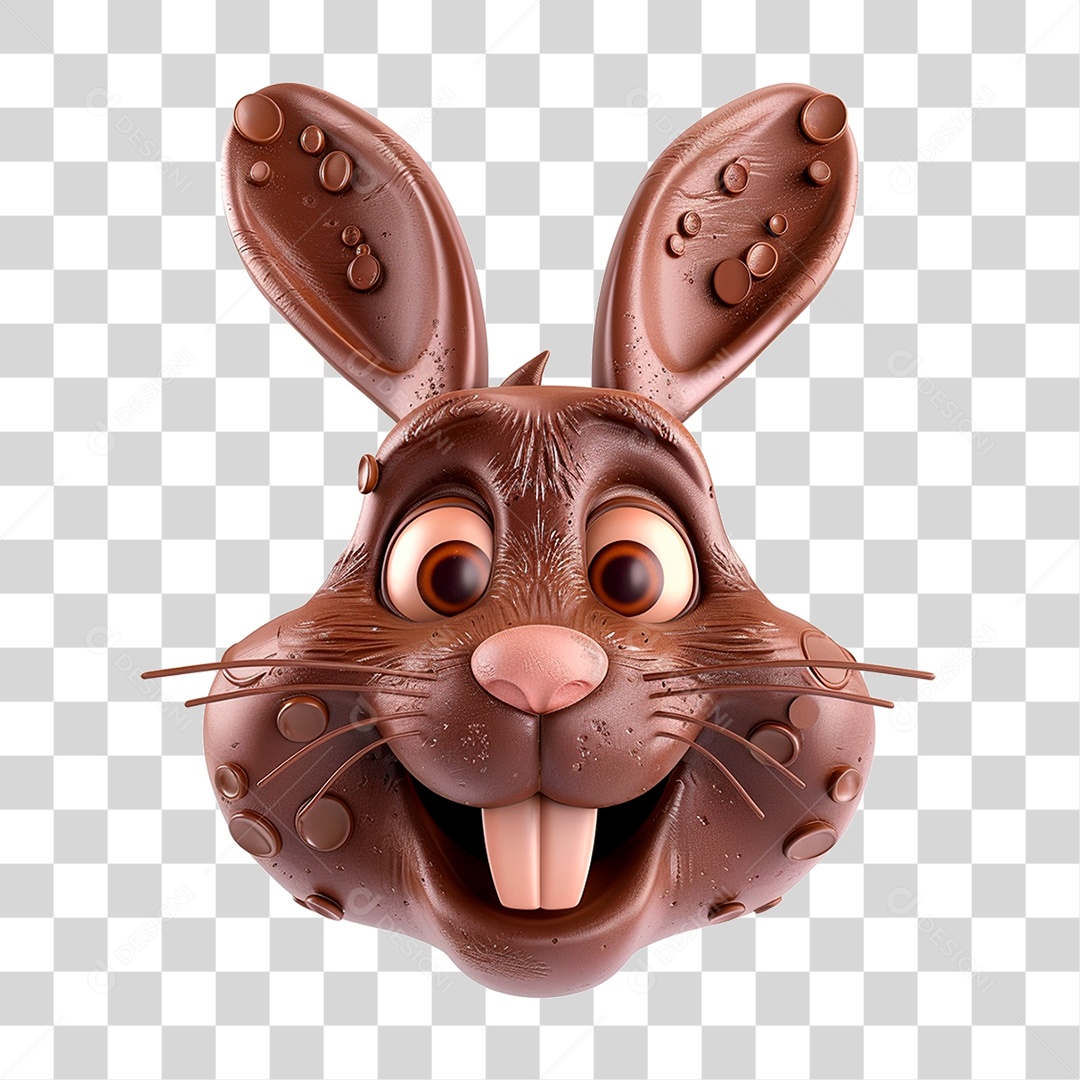 Coelho de Chocolate para a Páscoa PNG Transparente