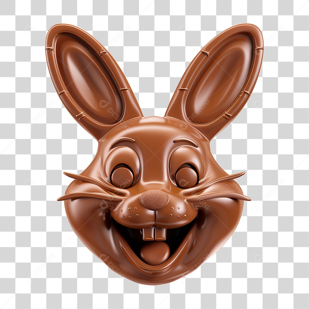 Coelho de Chocolate para a Páscoa PNG Transparente