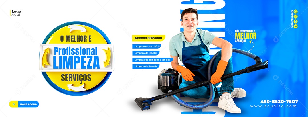 Banner General Services Office Cleaning Windows Roofs Mobile Social Media PSD Editable