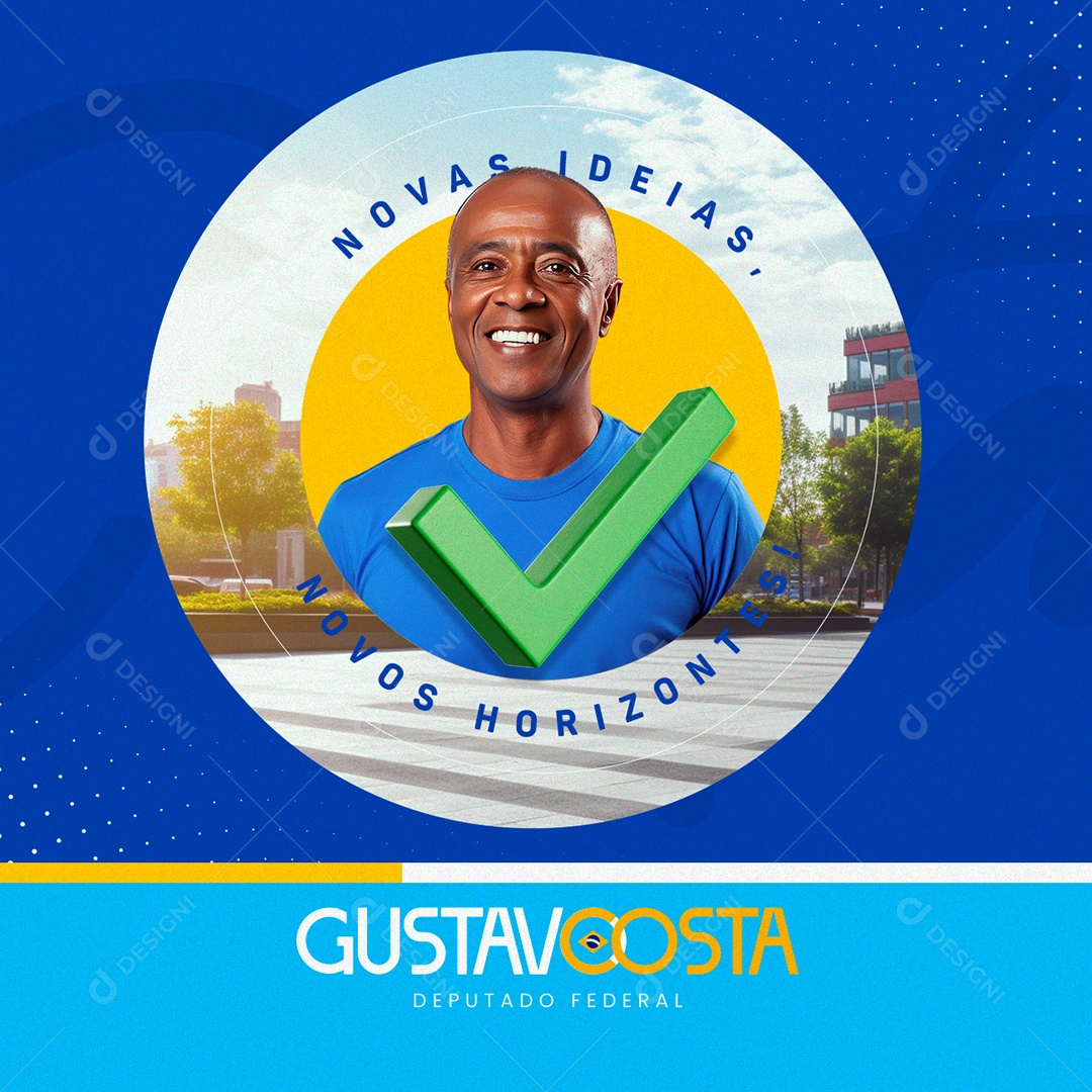 Politica Novas Ideias Novos Horizontes Deputado Gustavo Costa Social Media PSD Editável