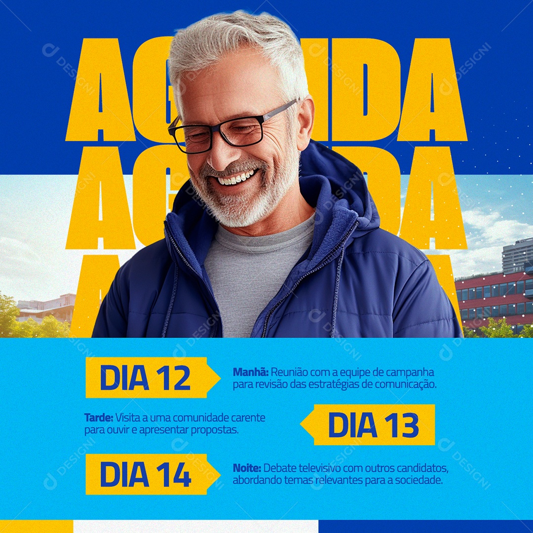 Politica Agenda Reunião com a Equipe de Campanha Social Media PSD Editável