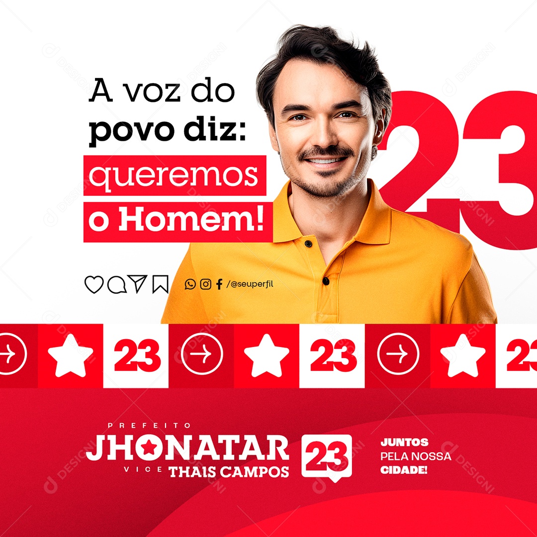 Política Eleição A Voz do Povo Diz Queremos o Homem Social Media PSD Editável