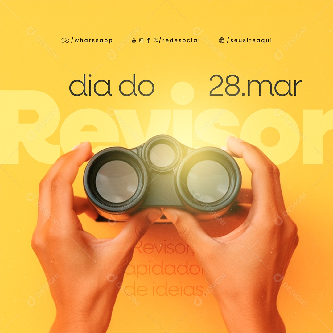 Dia do Revisor 28 de Março Social Media PSD Editável