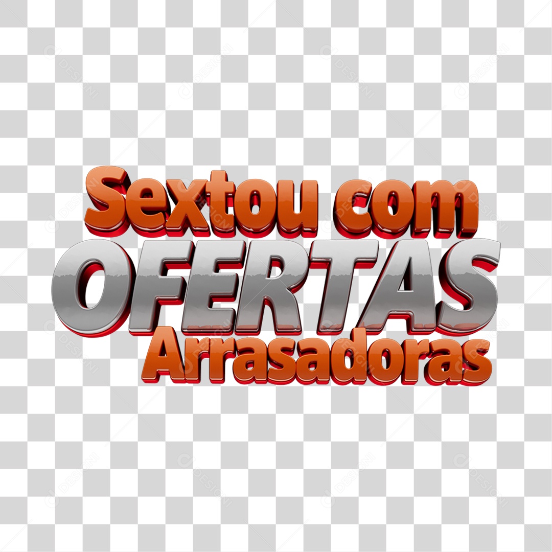 Selo 3D Sextou Com Ofertas Arrasadoras PNG