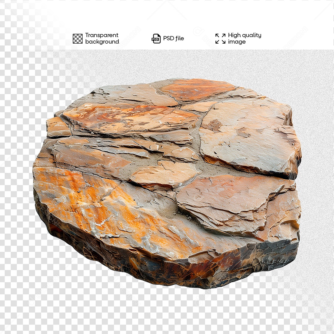 Placa de Pedra Elemento 3D para Composição PSD