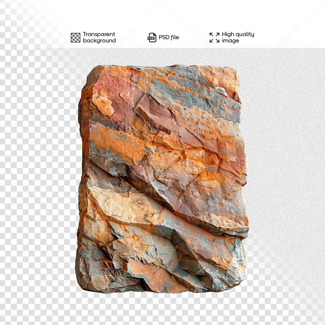 Placa de Pedra Elemento 3D para Composição PSD