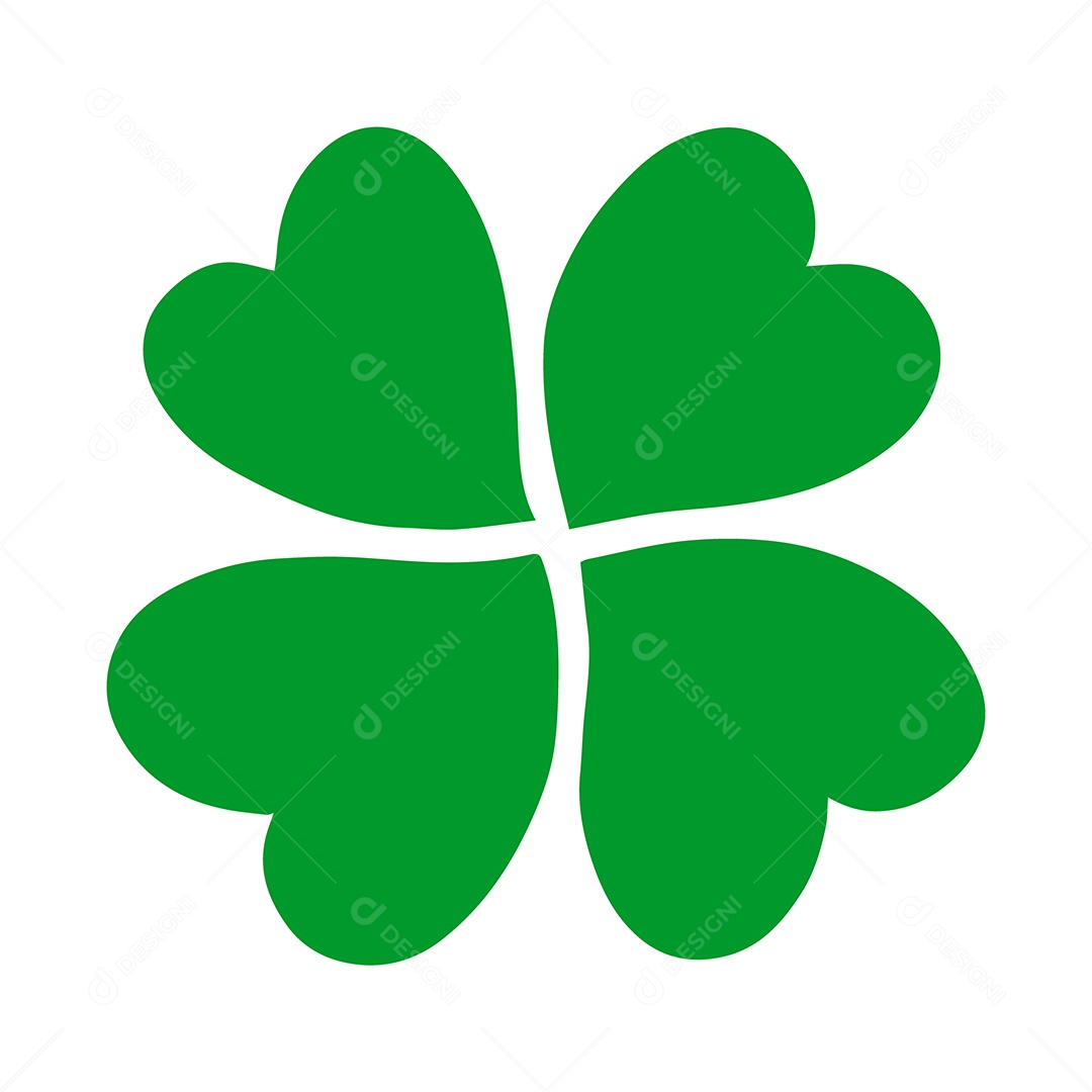 Trevo de 4 Folhas Ilustração Vetor EPS