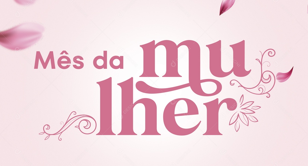 Mês da Mulher Selo 3D Roxo para Composição PSD