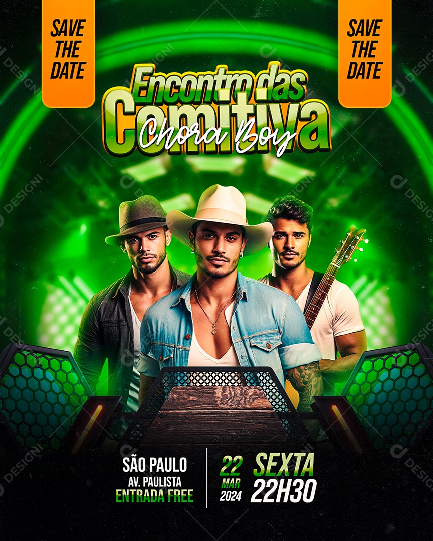 Flyer Encontro das Comitiva Chora Boy Social Media PSD Editável