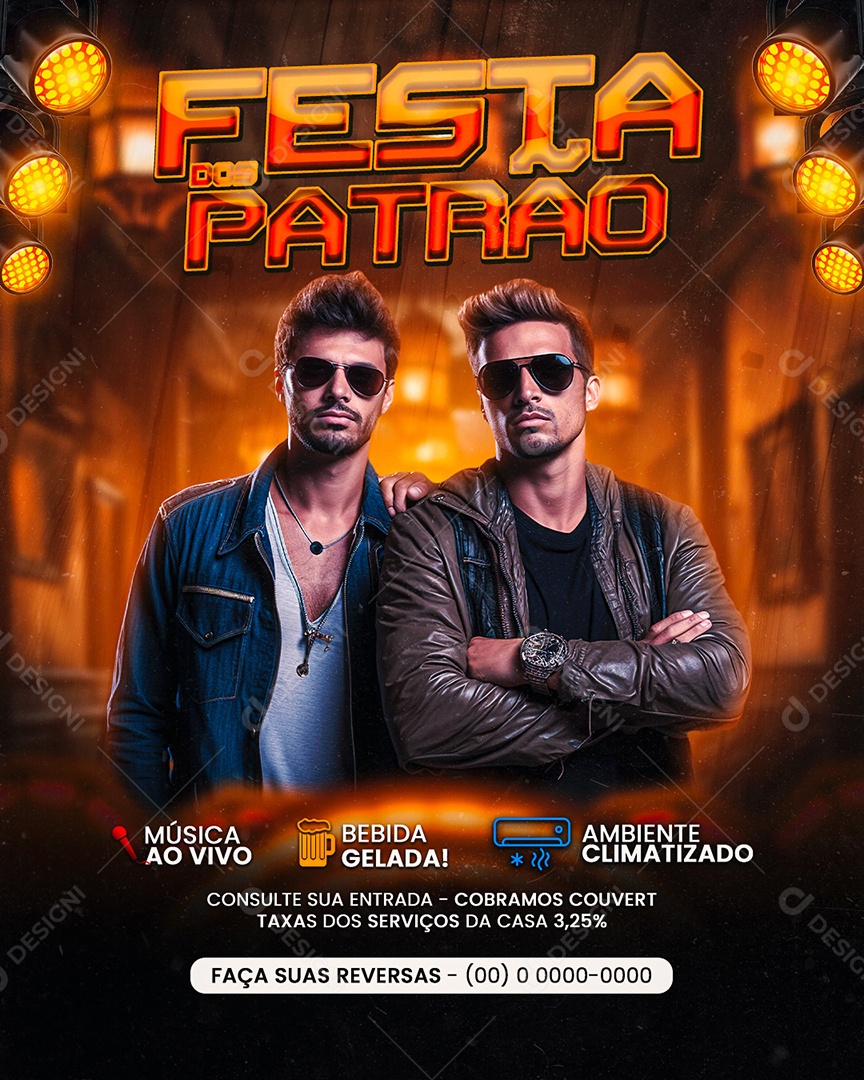 Flyer Festa dos Patrão Social Media PSD Editável