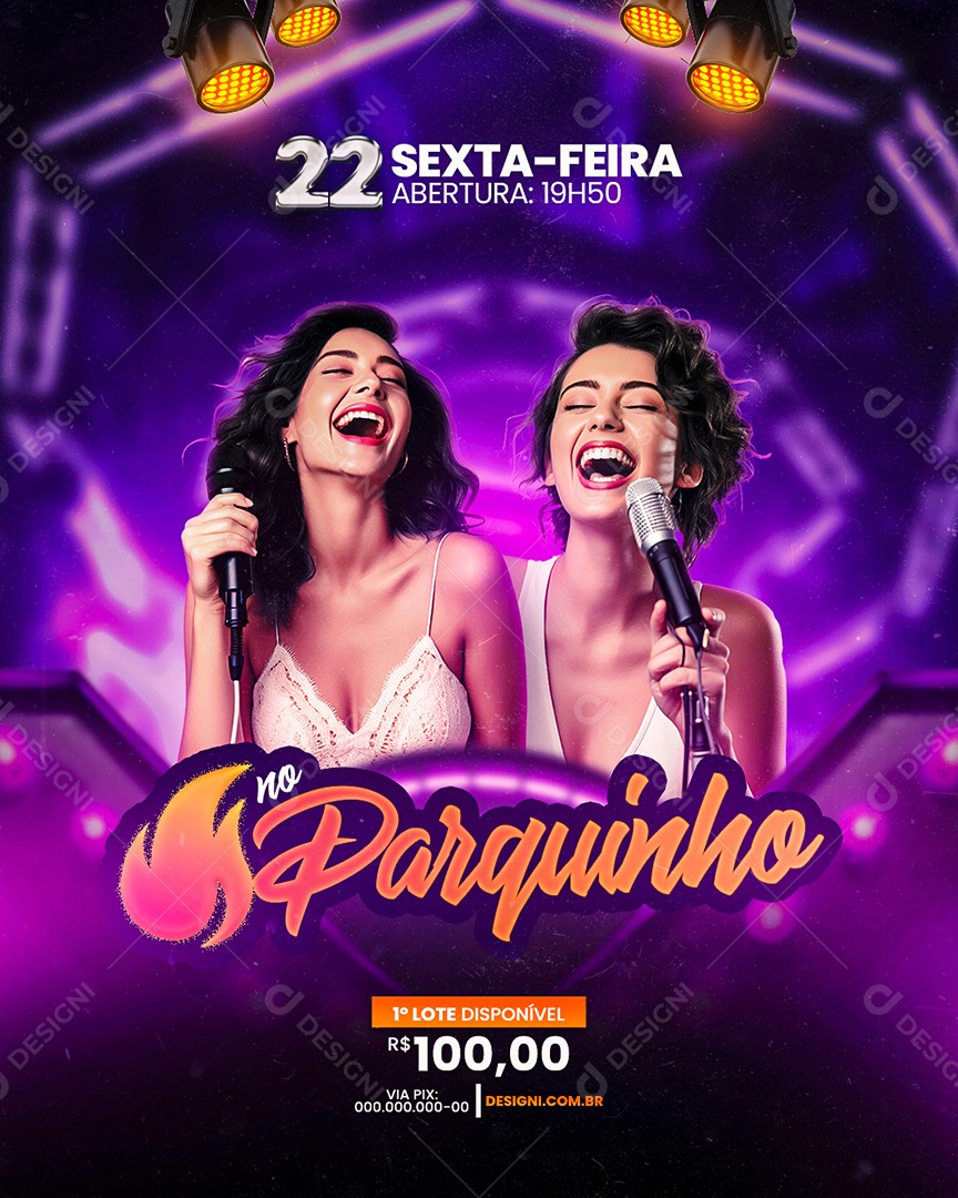 Flyer Fogo no Parquinho Social Media PSD Editável