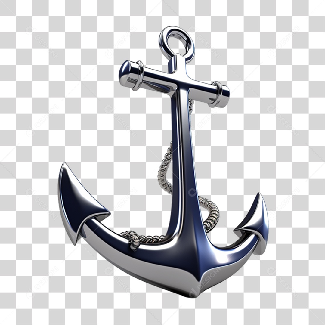 Elemento 3D Âncora de Navio PNG Transparente
