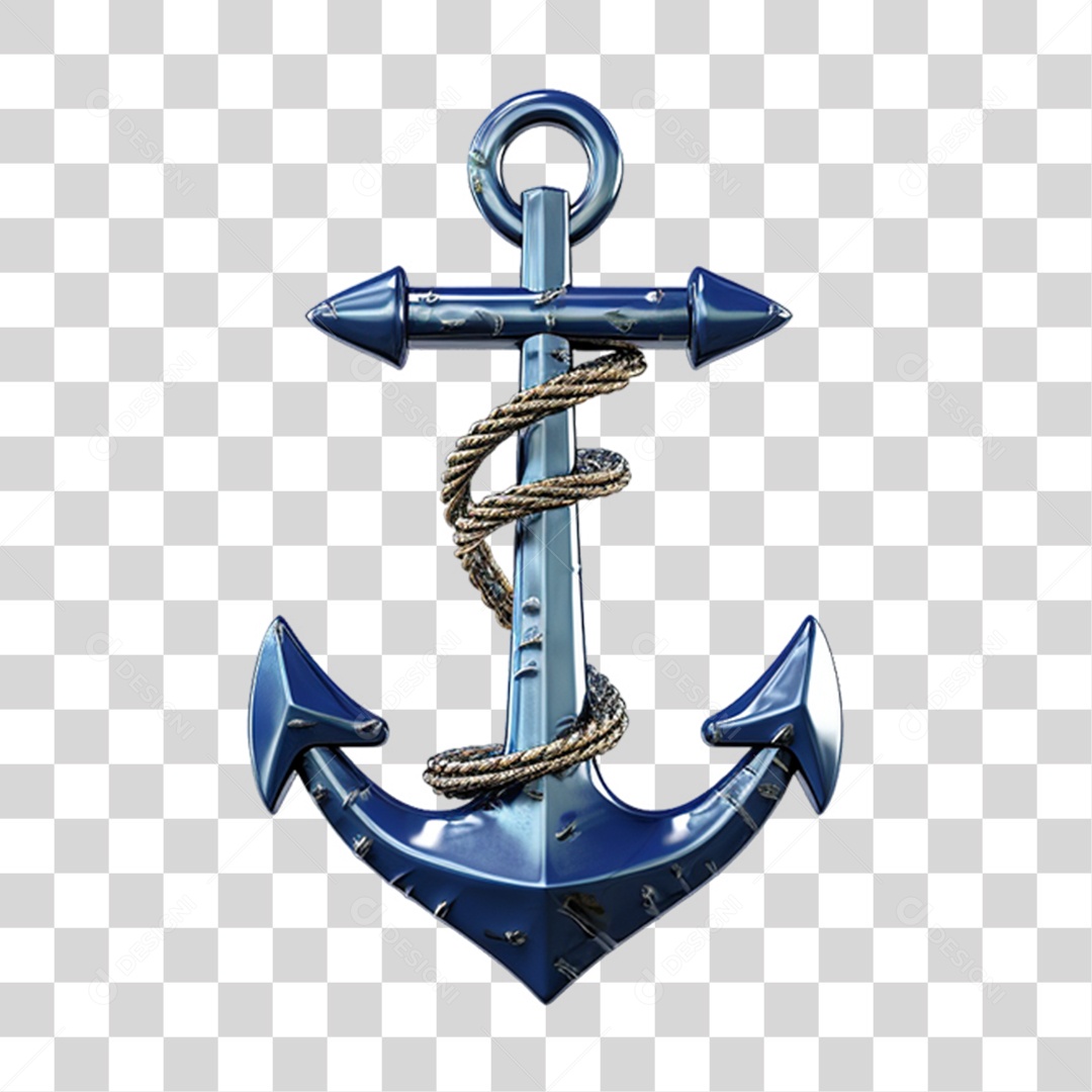 Elemento 3D Âncora de Navio PNG Transparente