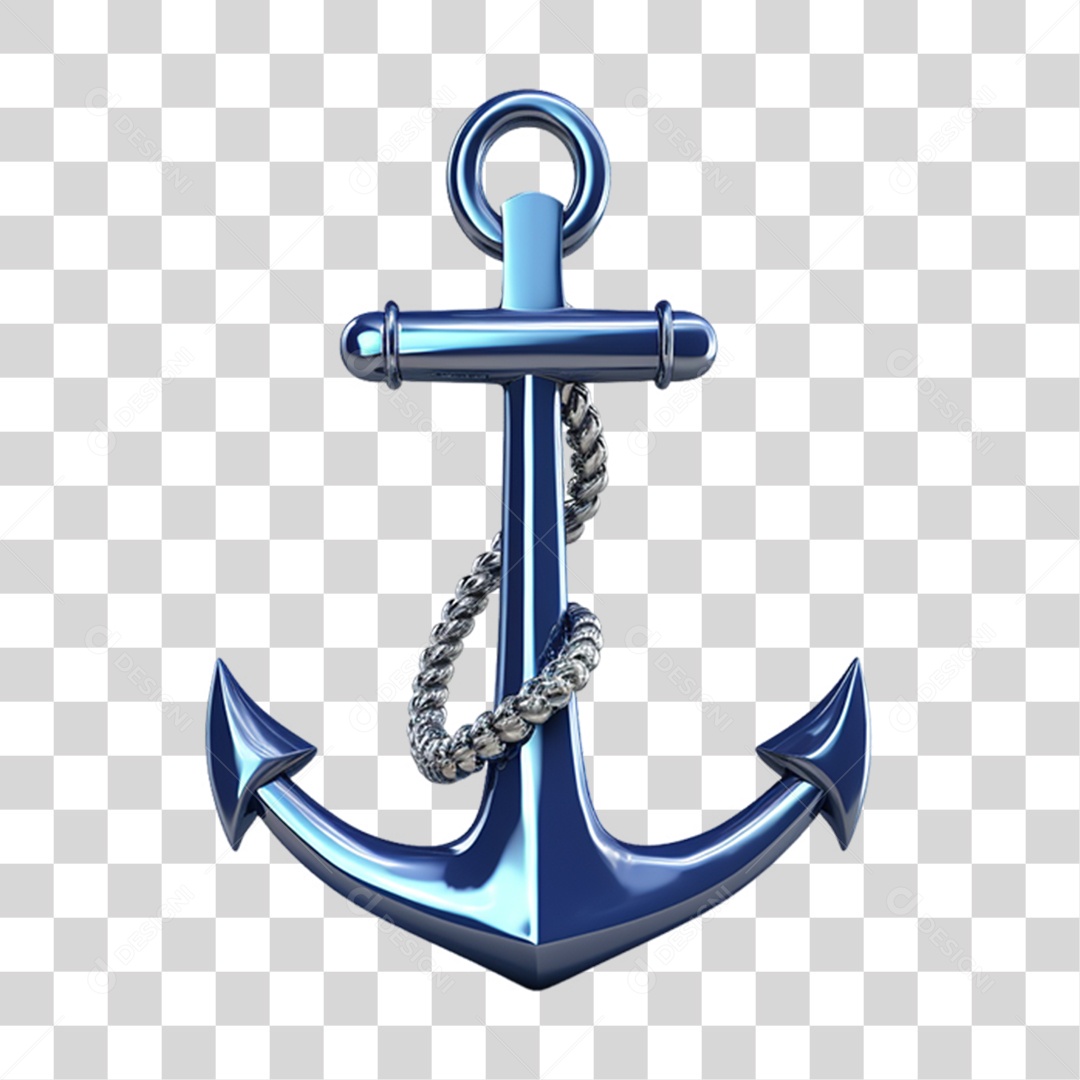 Elemento 3D Âncora de Navio PNG Transparente
