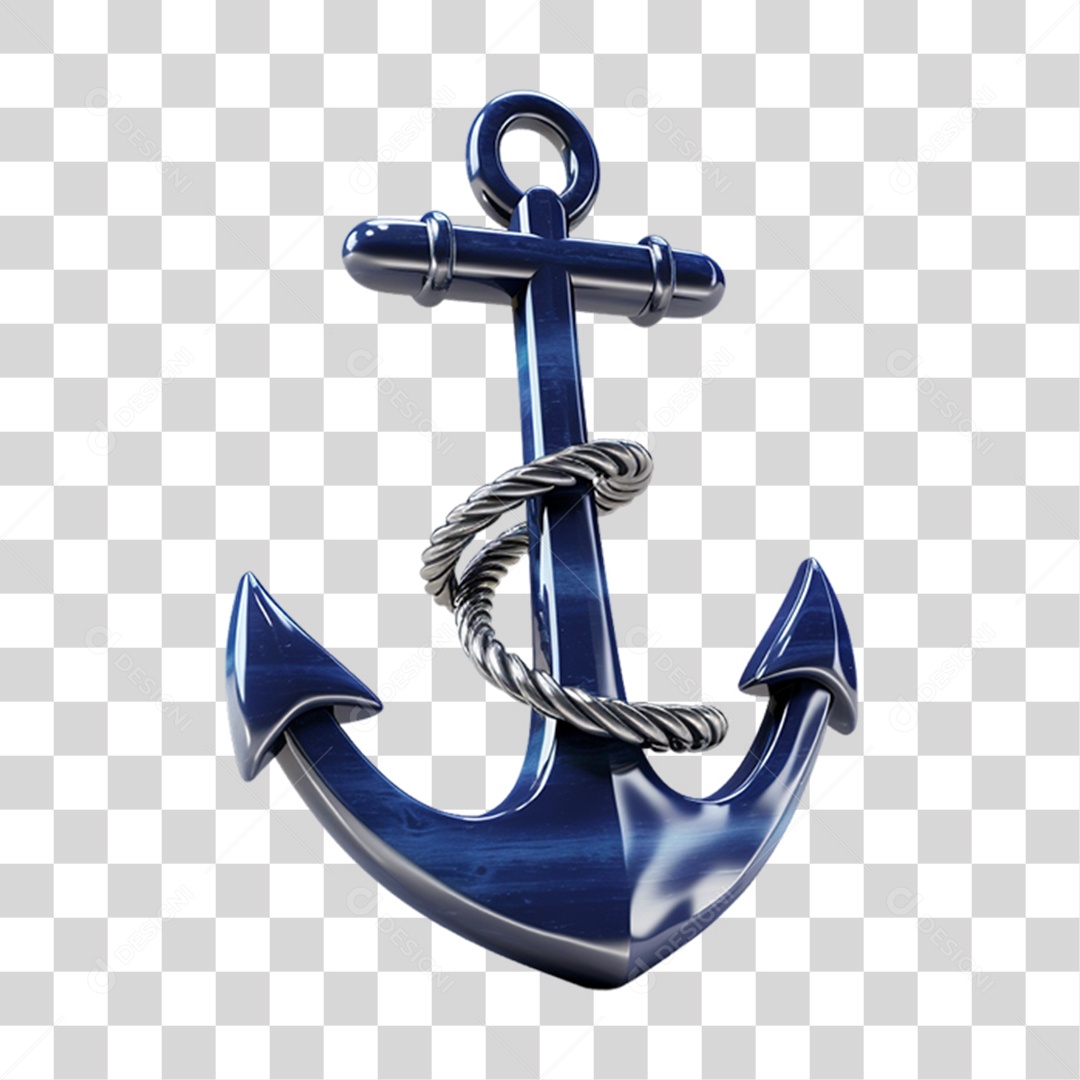 Elemento 3D Âncora de Navio PNG Transparente