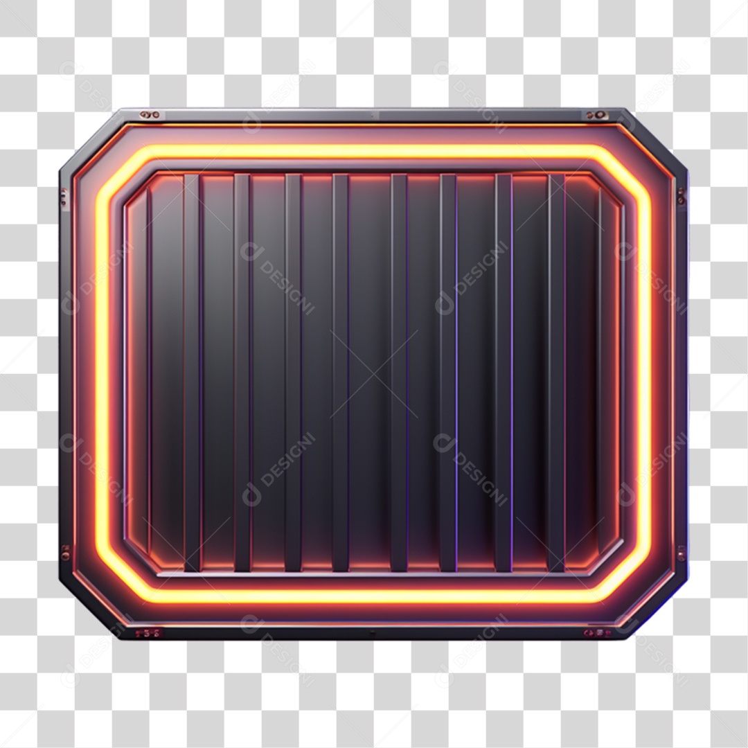Placa de Metal Neon PNG Transparente