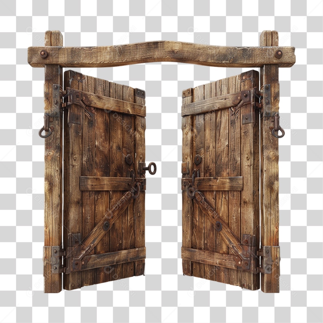 Porta de Madeira Portal PNG Transparente