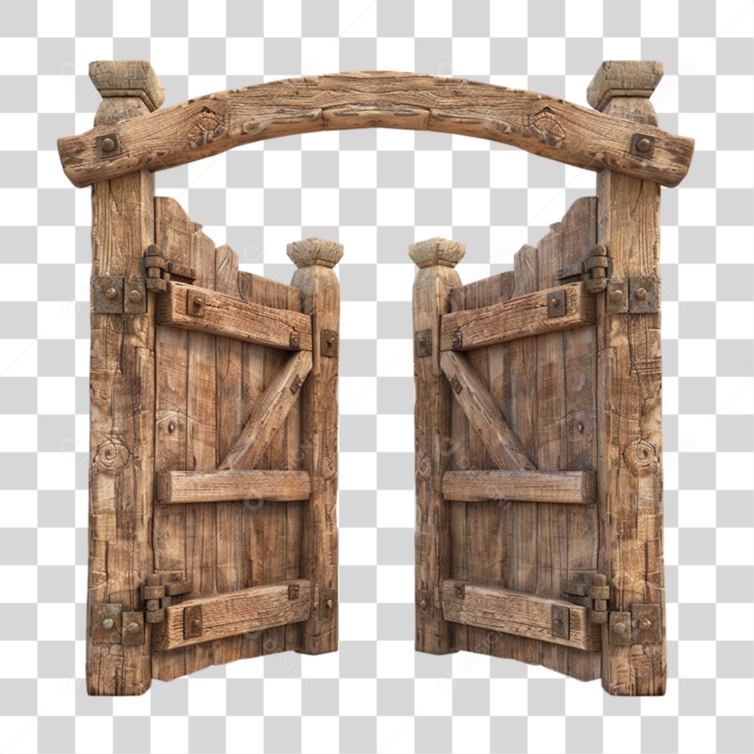 Porta de Madeira Portal PNG Transparente