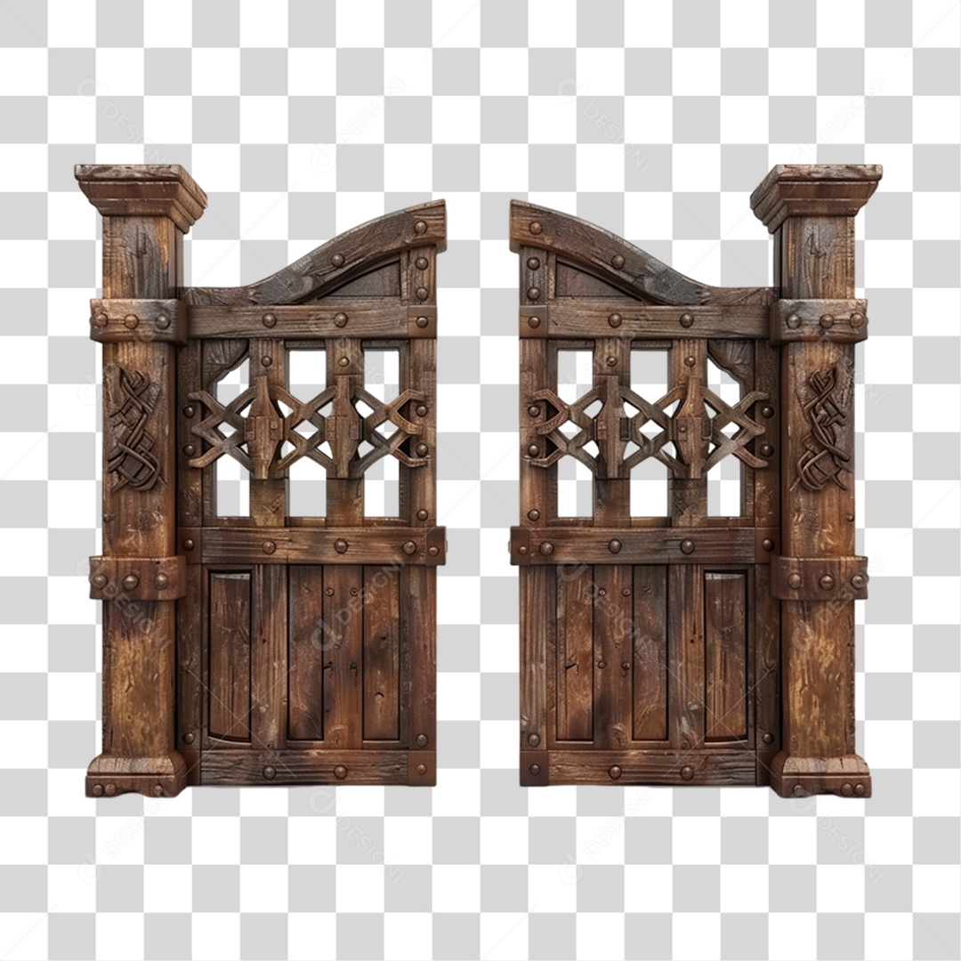 Porta de Madeira Portal PNG Transparente