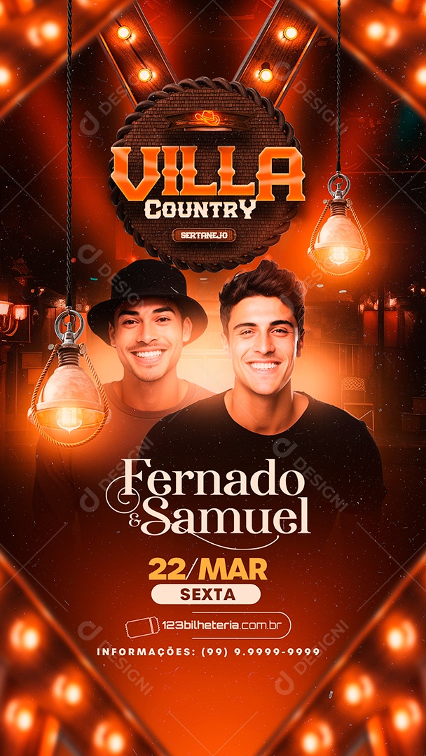 Story Flyer Villa Country Fernado e Samuel Social Media PSD Editável
