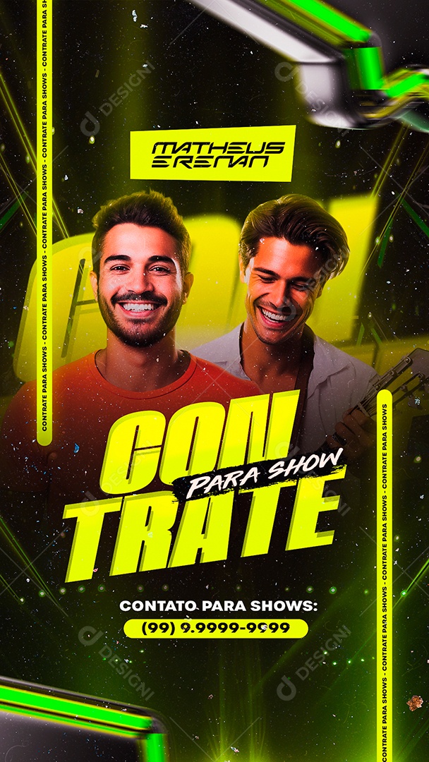 Story Flyer Matheus e Renan Contrate para Show Social Media PSD Editável