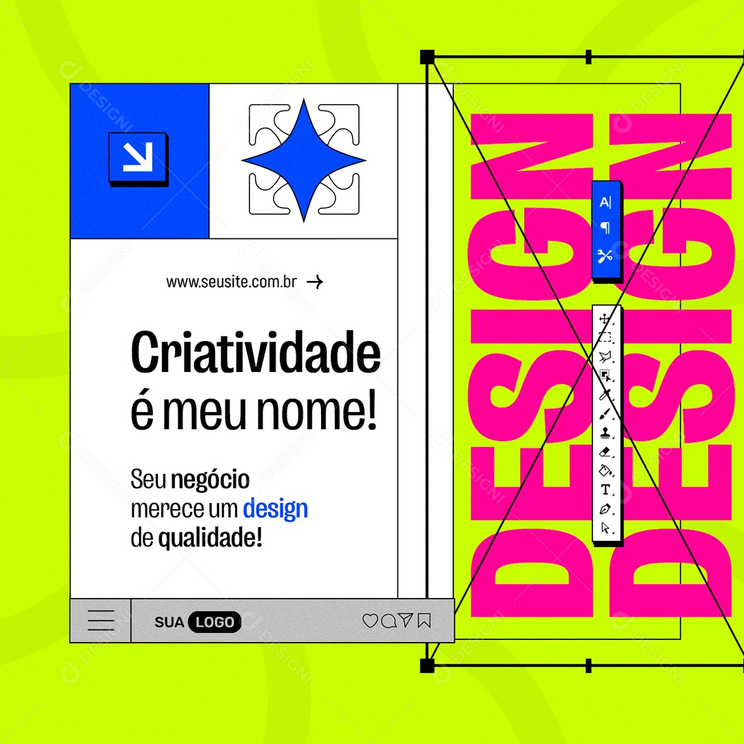 Creative Graphic Designer Is My Name Editable Social Media PSD