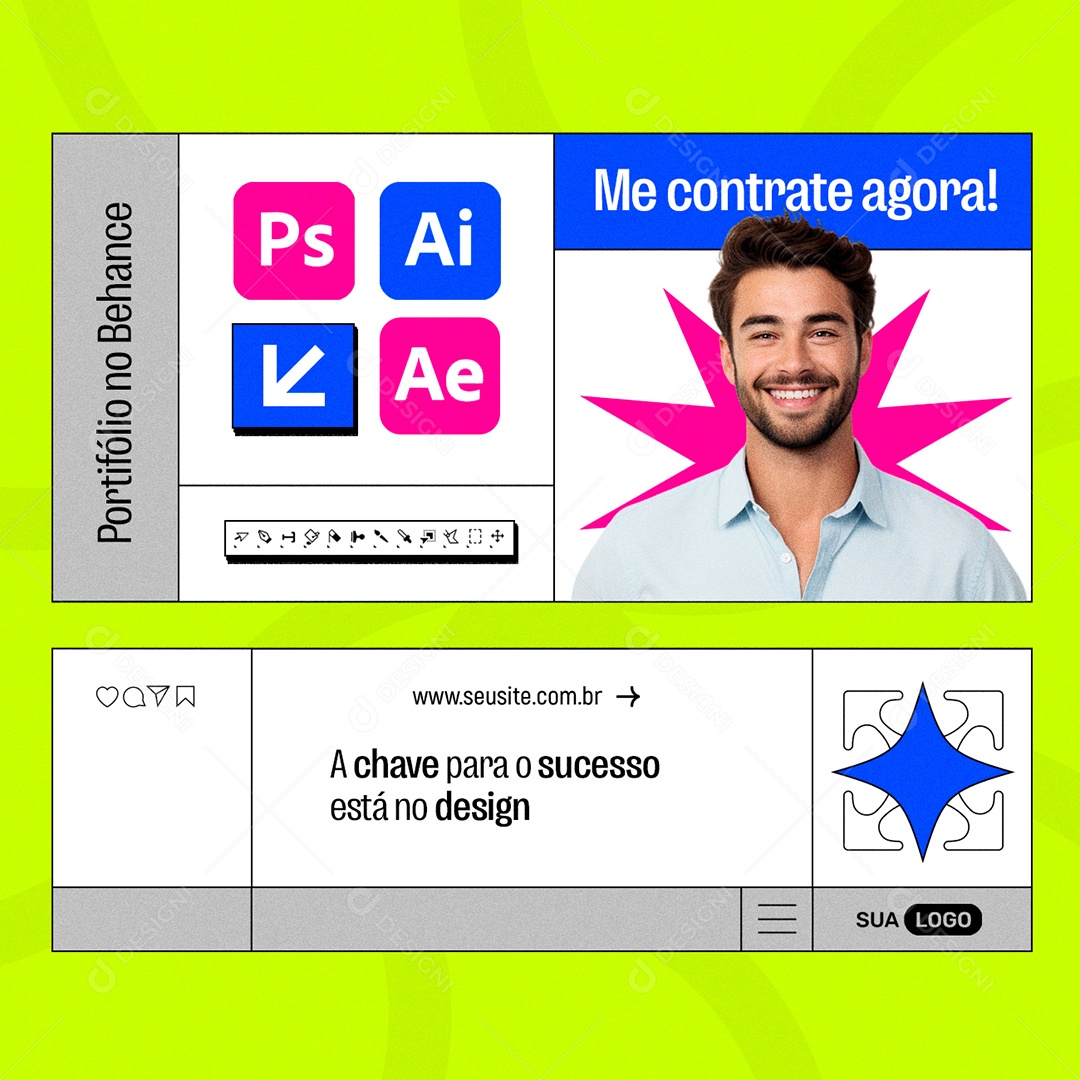 Designer Gráfico Me Contrate Agora Social Media PSD Editável