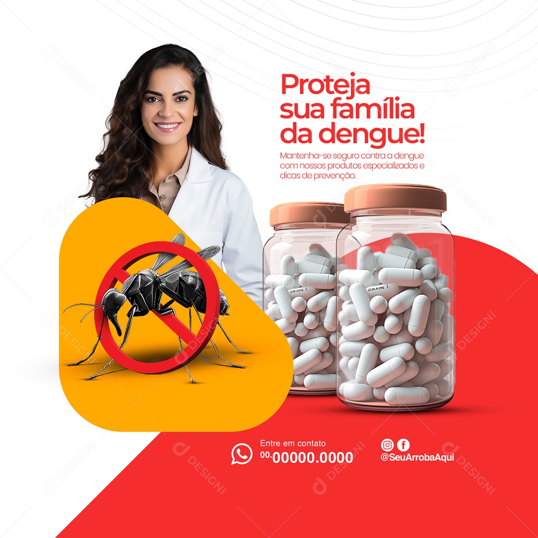 Social Media Farmácia Proteja sua Família da Dengue PSD Editável