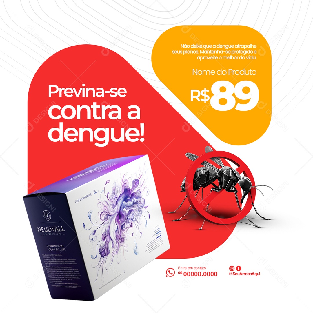 Farmácia Previna se Contra a Dengue Social Media PSD Editável