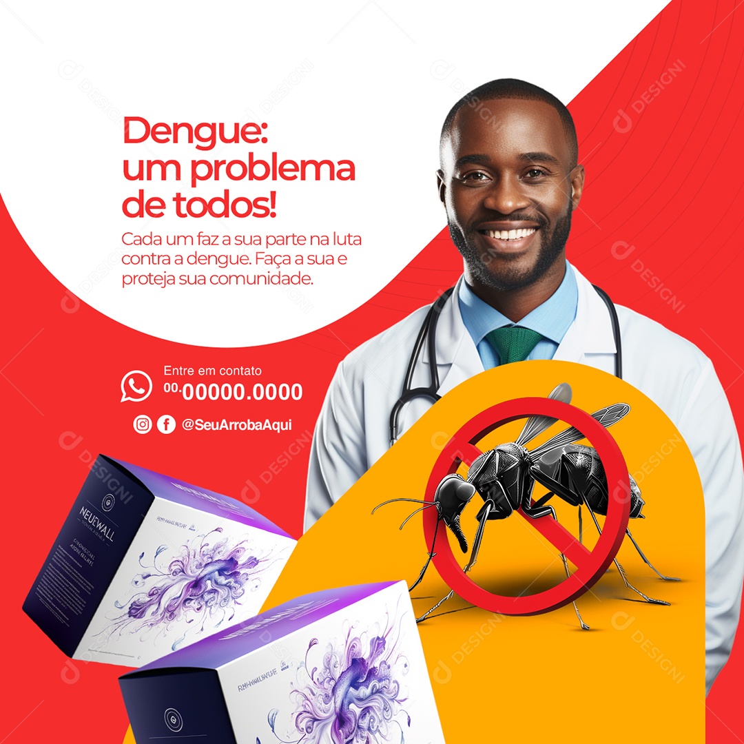 Farmácia Dengue um Problema de Todos Social Media PSD Editável