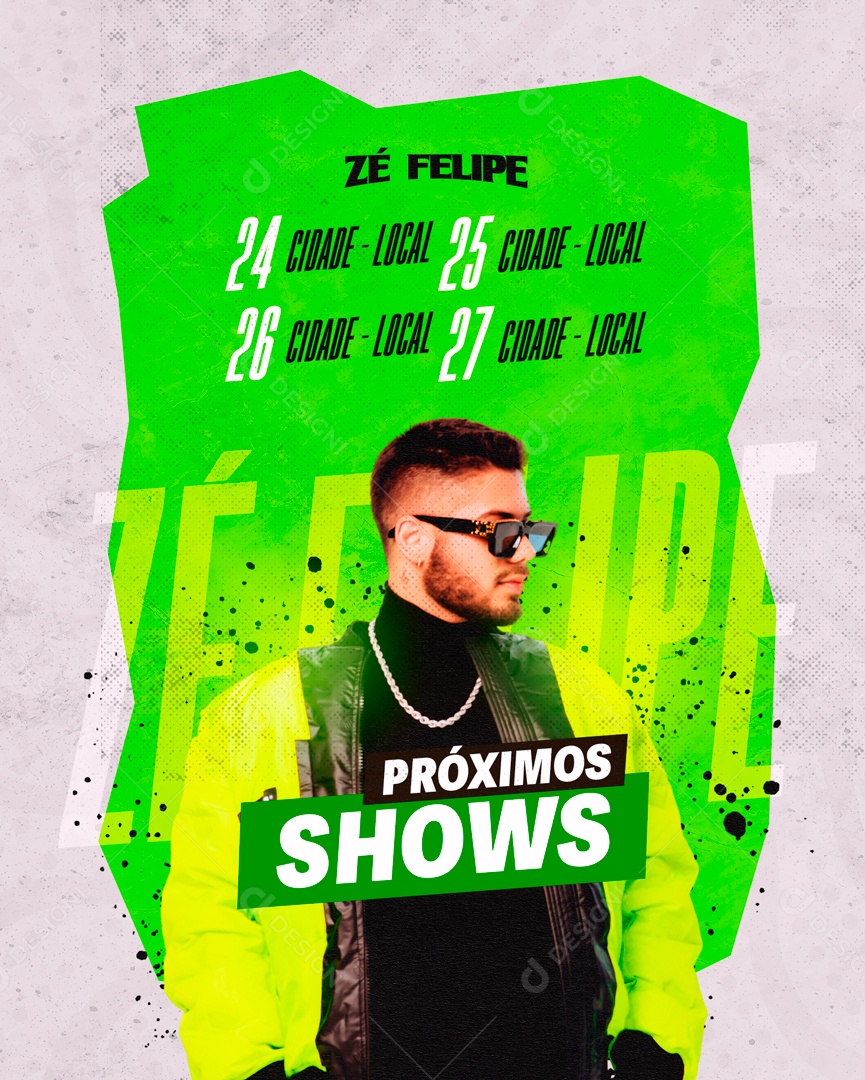 Flyer Story Próximo Shows de Zé Felipe Social Media PSD Editável