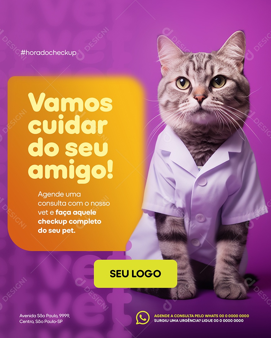 Petshop Vamos Cuidar do Seu Amigo Social Media PSD Editável