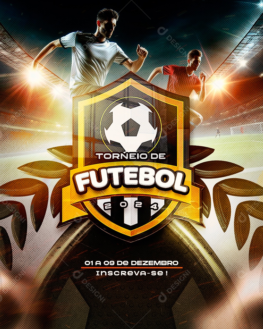Torneio de Futebol 2024 Inscreva se Social Media PSD Editável